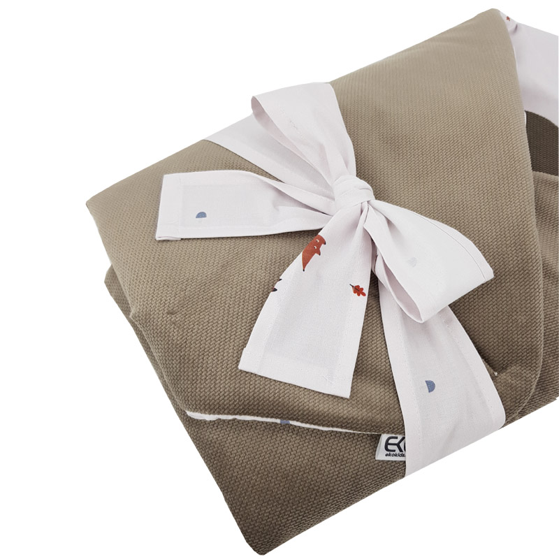 EKO Bebújós takaró pamutból velúrral és kókusz belsővel, Fox masni 75x75cm