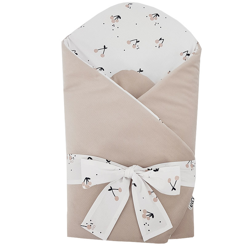 EKO Takaró pamutból velúrral és kókusz belsővel, Cherry masnival 75x75cm