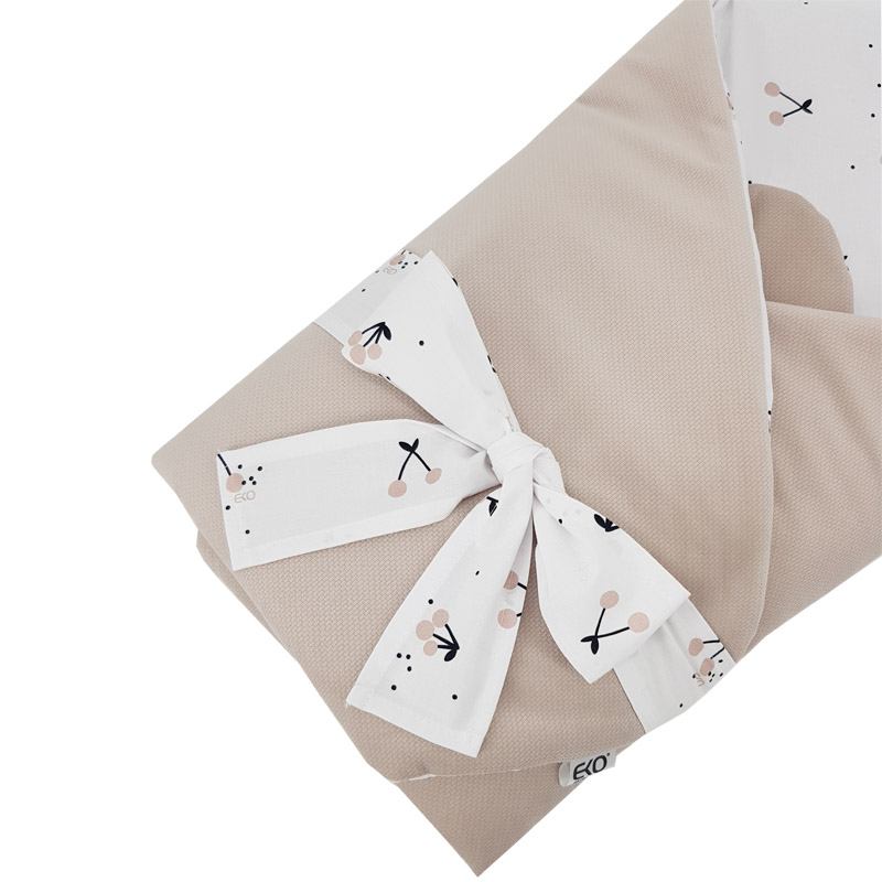 EKO Takaró pamutból velúrral és kókusz belsővel, Cherry masnival 75x75cm