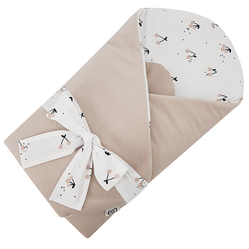 EKO Takaró pamutból velúrral és kókusz belsővel, Cherry masnival 75x75cm