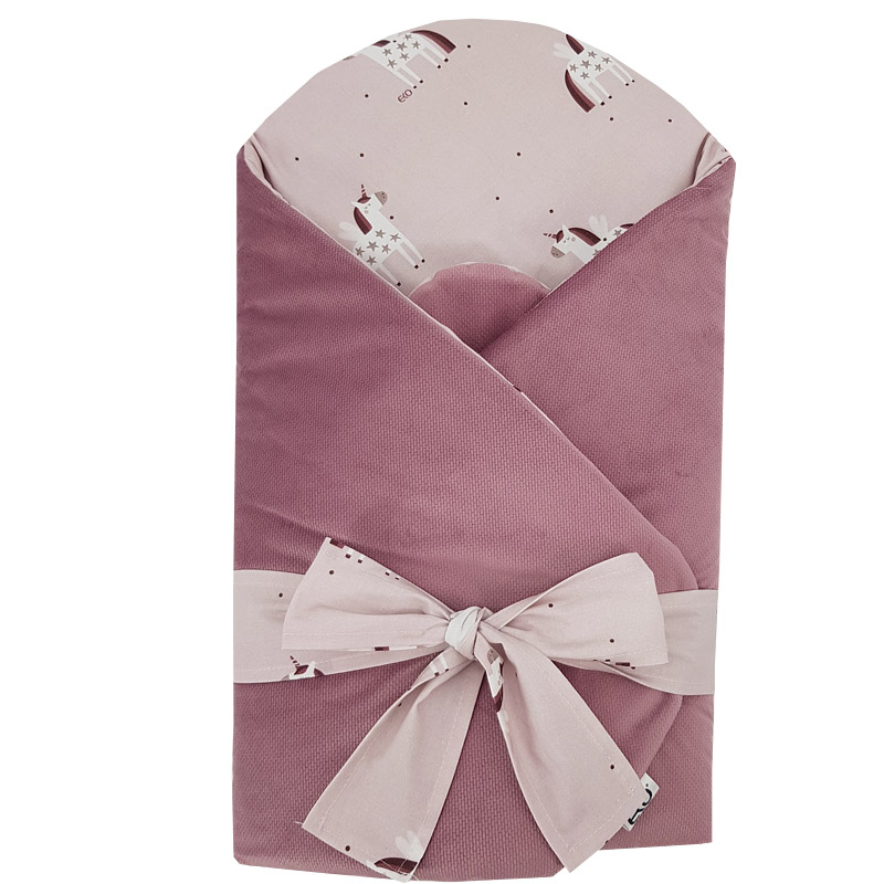 EKO Takaró pamutból velúrral és kókusz belsővel, Unicorn masnival 75x75cm