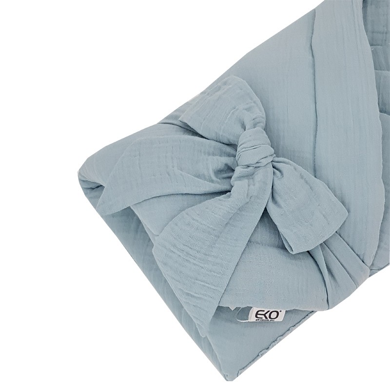 EKO Muszlin pólya kókusz kivehető betéttel és masnival Blue 75x75 cm