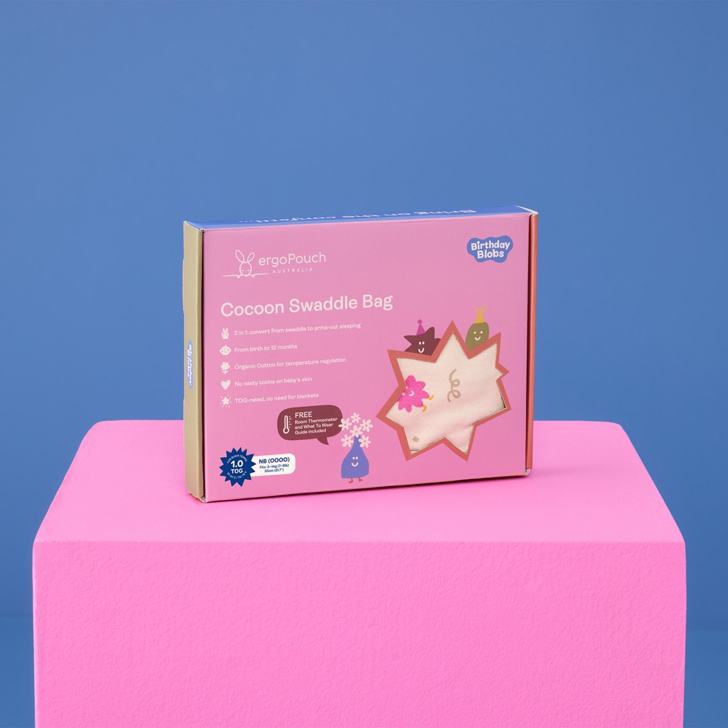 ERGOPOUCH Zavinovačka a vak na spanie 2v1 Cocoon Birthday Blobs 6-12 m, 8-10 kg, 1 tog