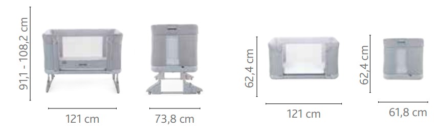 CHICCO Next2Me Forever kiságy - Moon Grey