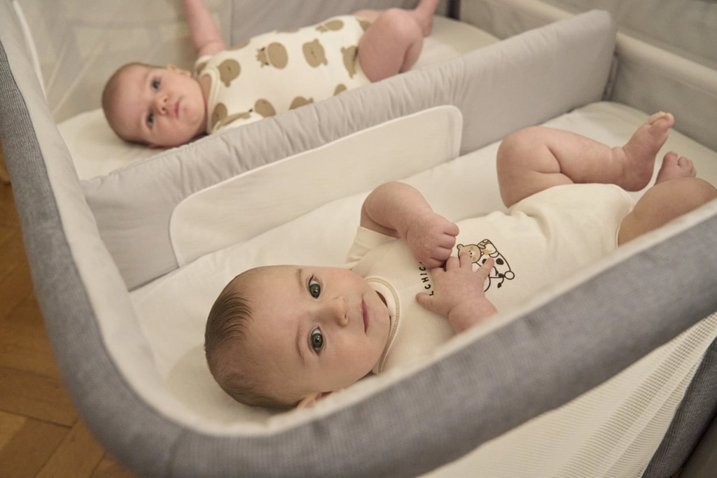 CHICCO Next2Me Twins ikerágy - Magnet Grey