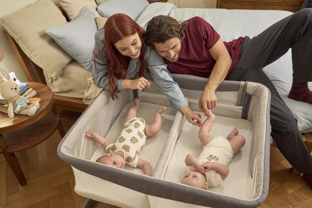 CHICCO Next2Me Twins ikerágy - Magnet Grey