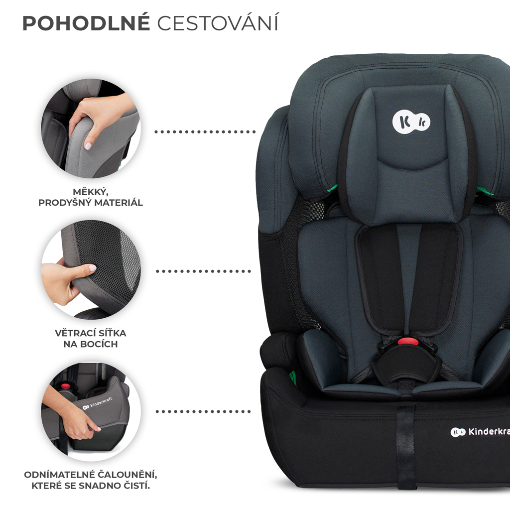 KINDERKRAFT Autósülés Comfort up i-size black (76-150 cm)