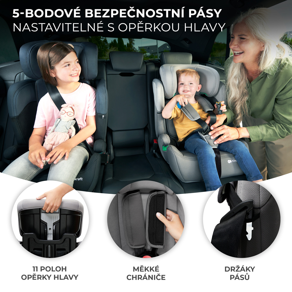 KINDERKRAFT Autósülés Comfort up i-size szürke (76-150 cm)