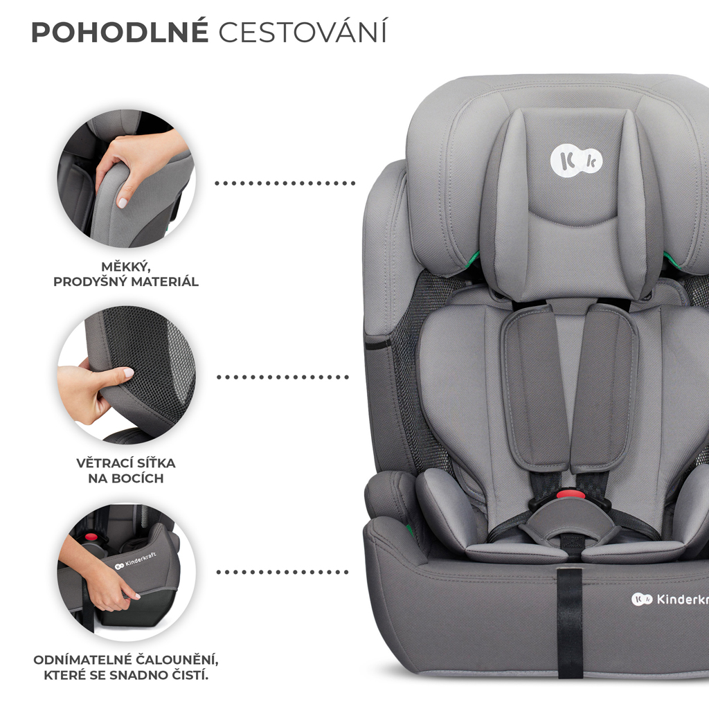 KINDERKRAFT Autósülés Comfort up i-size szürke (76-150 cm)
