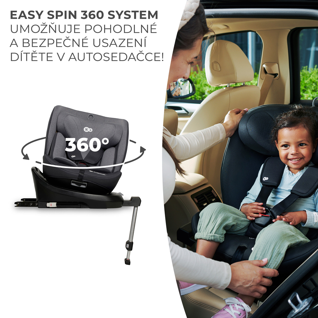 KINDERKRAFT Autósülés I-360 i-Size 40-150 cm Szürke