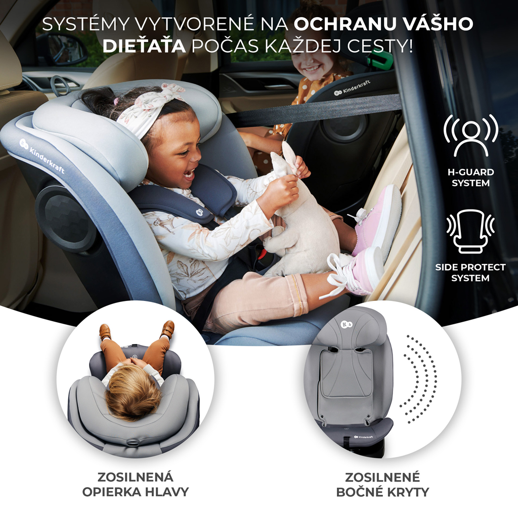KINDERKRAFT Autósülés I-Grow i-Size 40-150 cm Szürke
