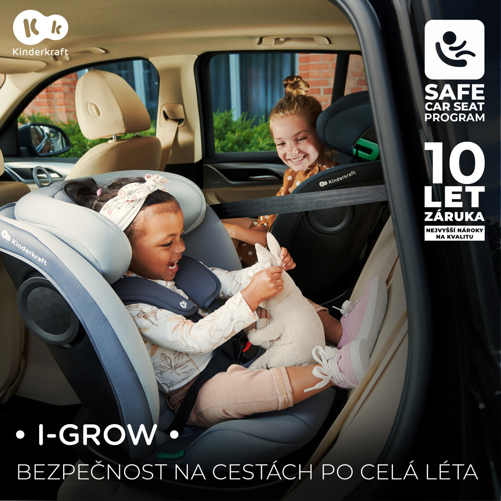 KINDERKRAFT Autósülés I-Grow i-Size 40-150 cm Szürke