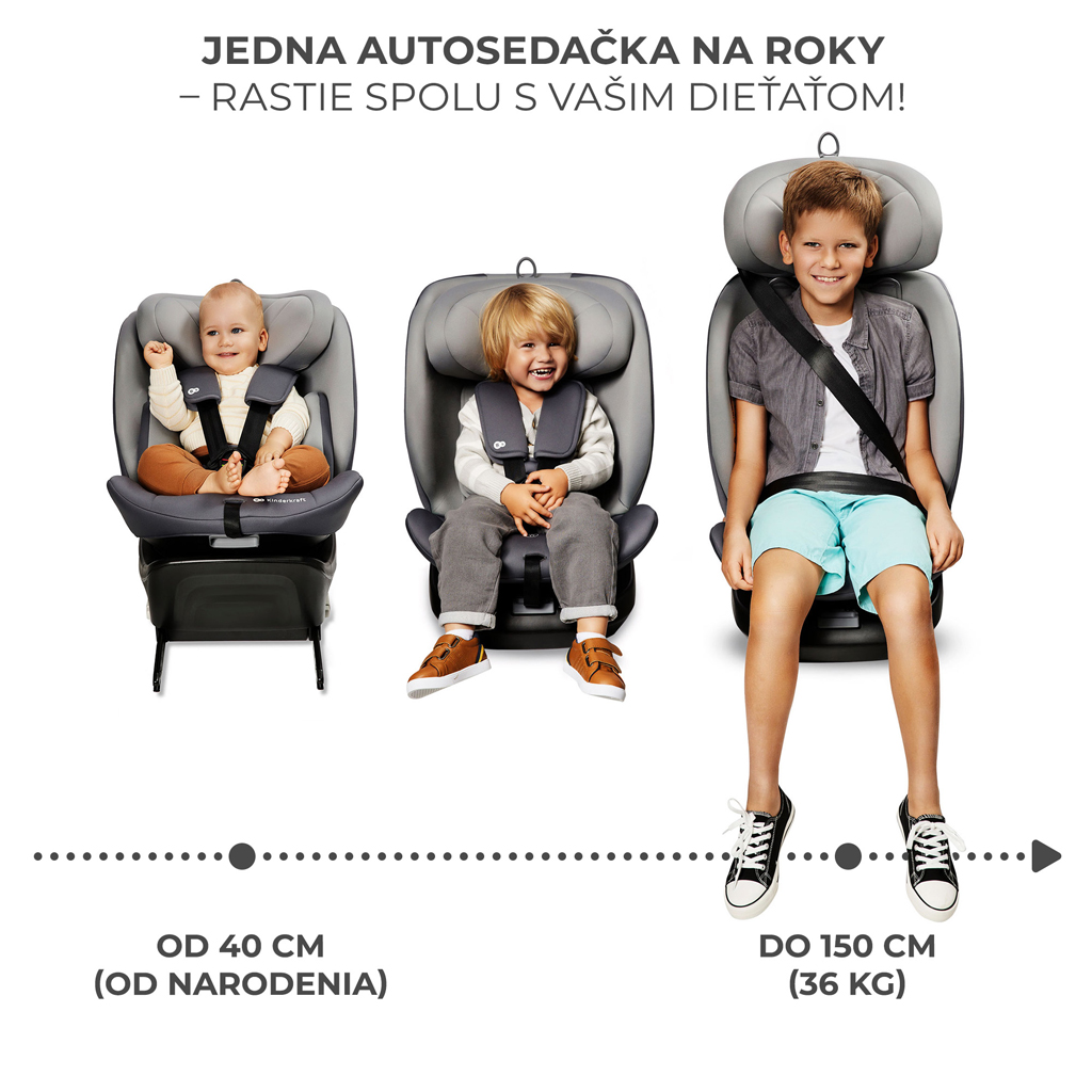 KINDERKRAFT Autósülés I-Grow i-Size 40-150cm Black
