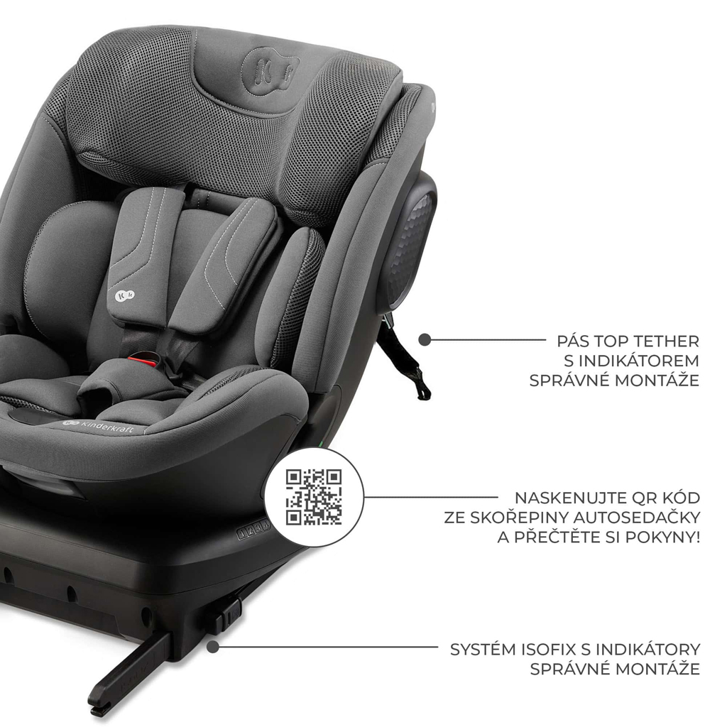 KINDERKRAFT Xpedition 3 i-size 40-150 cm Szürke autósülés