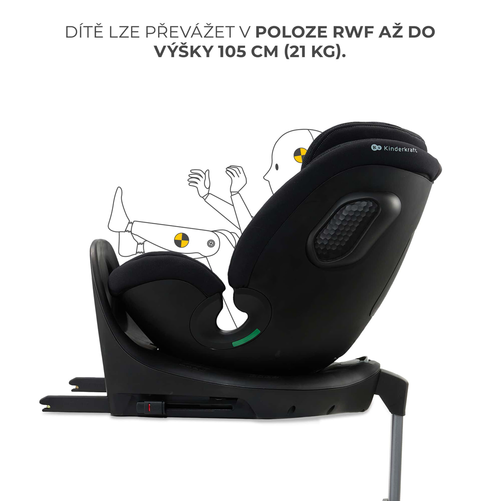 KINDERKRAFT Xrider 2 i-size 40-150 cm Fekete autósülés