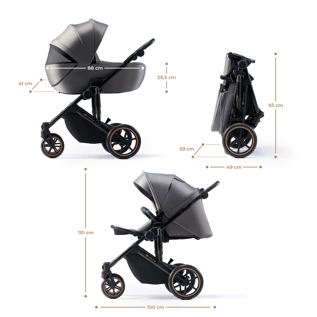 KINDERKRAFT Babakocsi kombinált 2 az 1-ben Prime 2 Grey