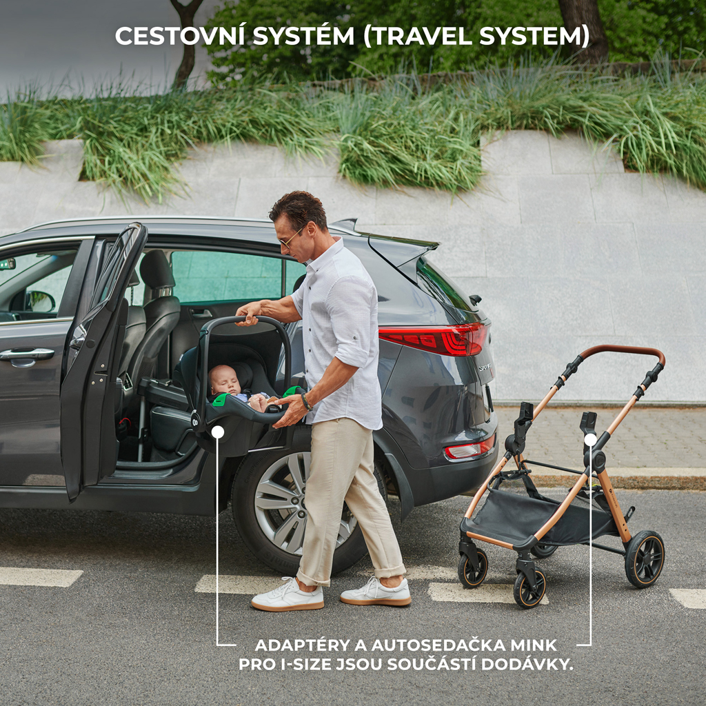 KINDERKRAFT Kombinált babakocsi 3 az 1-ben Esme Sand Beige