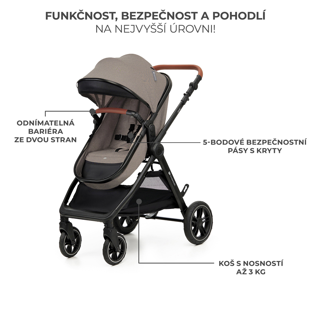 KINDERKRAFT Kombinált babakocsi 3 az 1-ben Esme Sand Beige