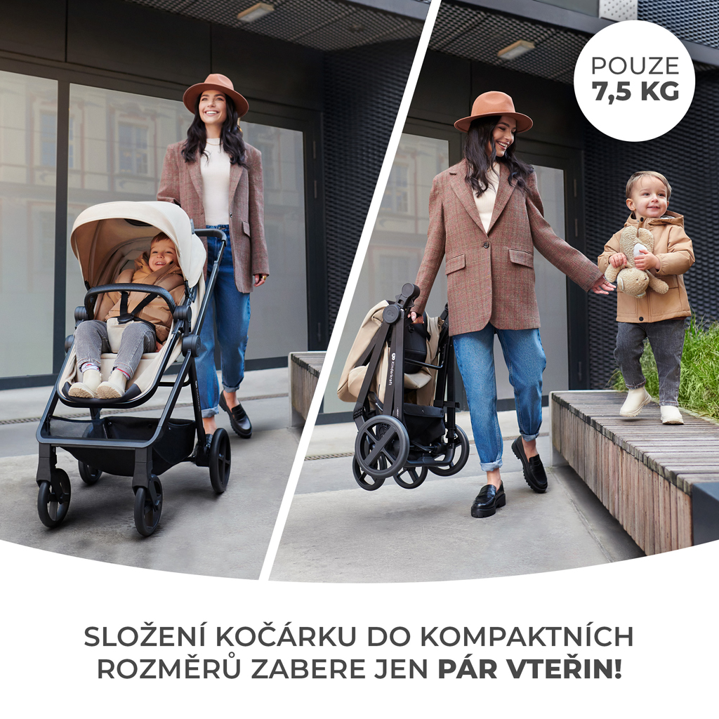 KINDERKRAFT Babakocsi kombinált 3 az 1-ben Newly Moonlight grey + Mink PRO