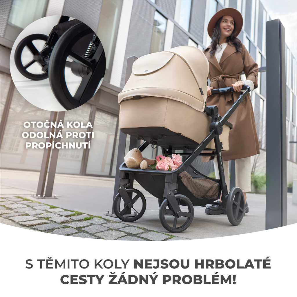 KINDERKRAFT Babakocsi kombinált 3 az 1-ben Newly Moonlight grey + Mink PRO