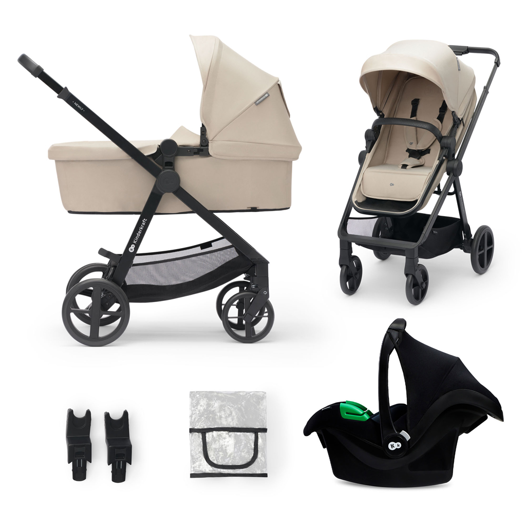 KINDERKRAFT Babakocsi kombinált 3 az 1-ben Newly Sand bézs + Mink PRO