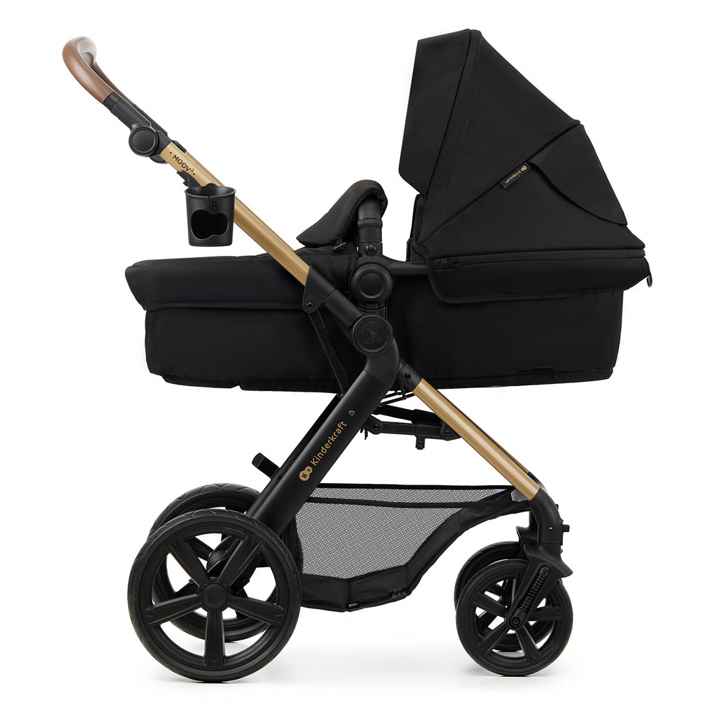 KINDERKRAFT Moov 2 3v1 kombinált babakocsi Pure Black - habkerekek
