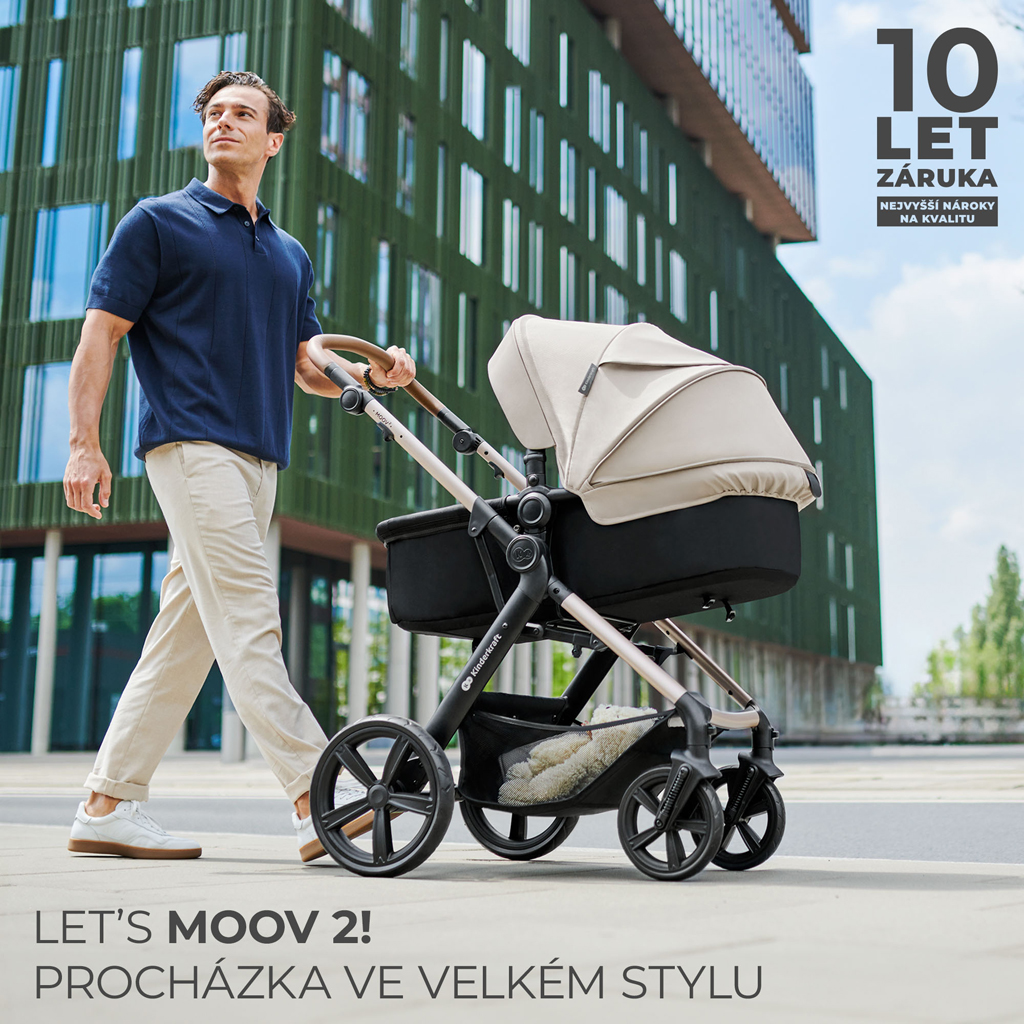 KINDERKRAFT Babakocsi kombinált Moov 2 3v1 Sand Beige - habkerekek
