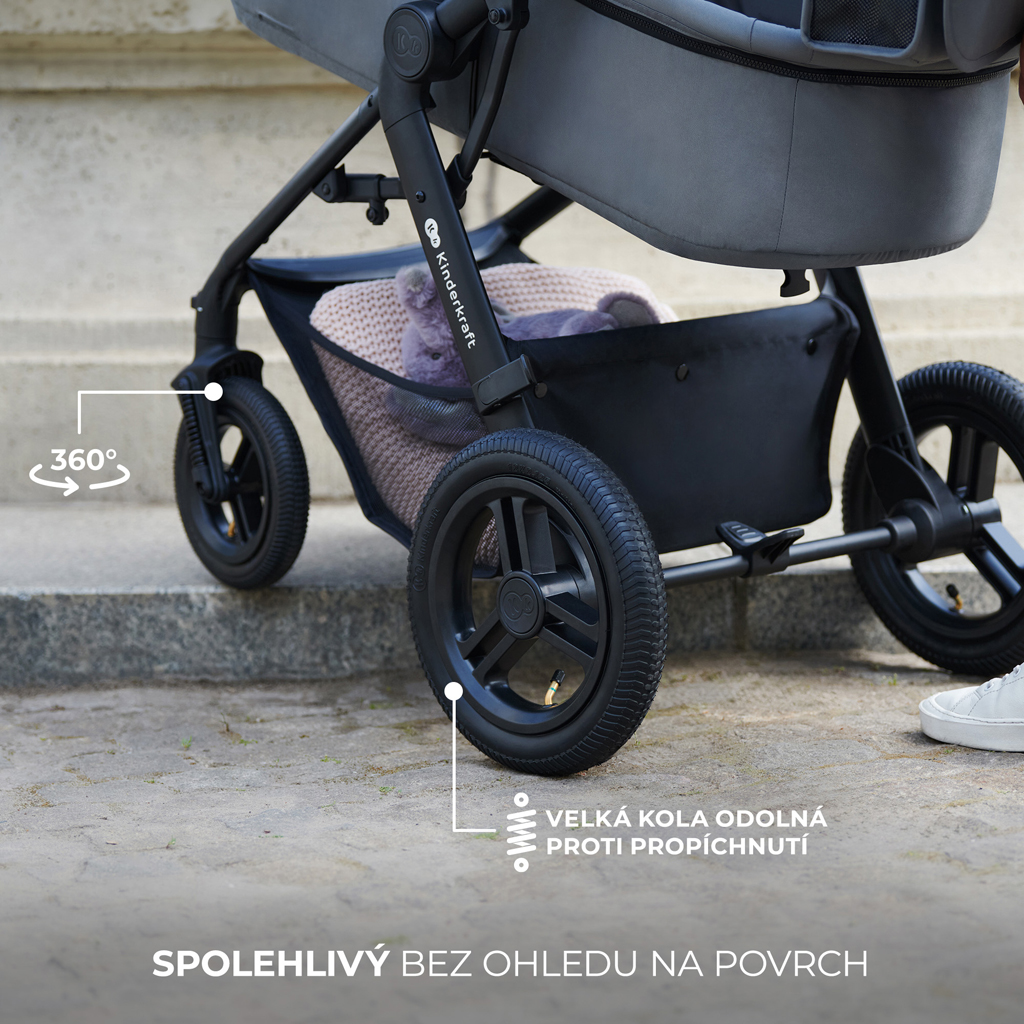 KINDERKRAFT Babakocsi kombi Moov 2 Air 3 az 1-ben Pure Black