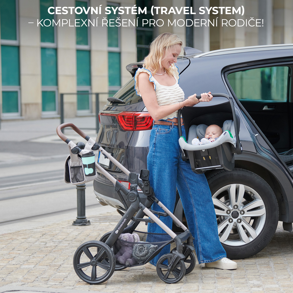 KINDERKRAFT Babakocsi kombi Moov 2 Air 3 az 1-ben Pure Black