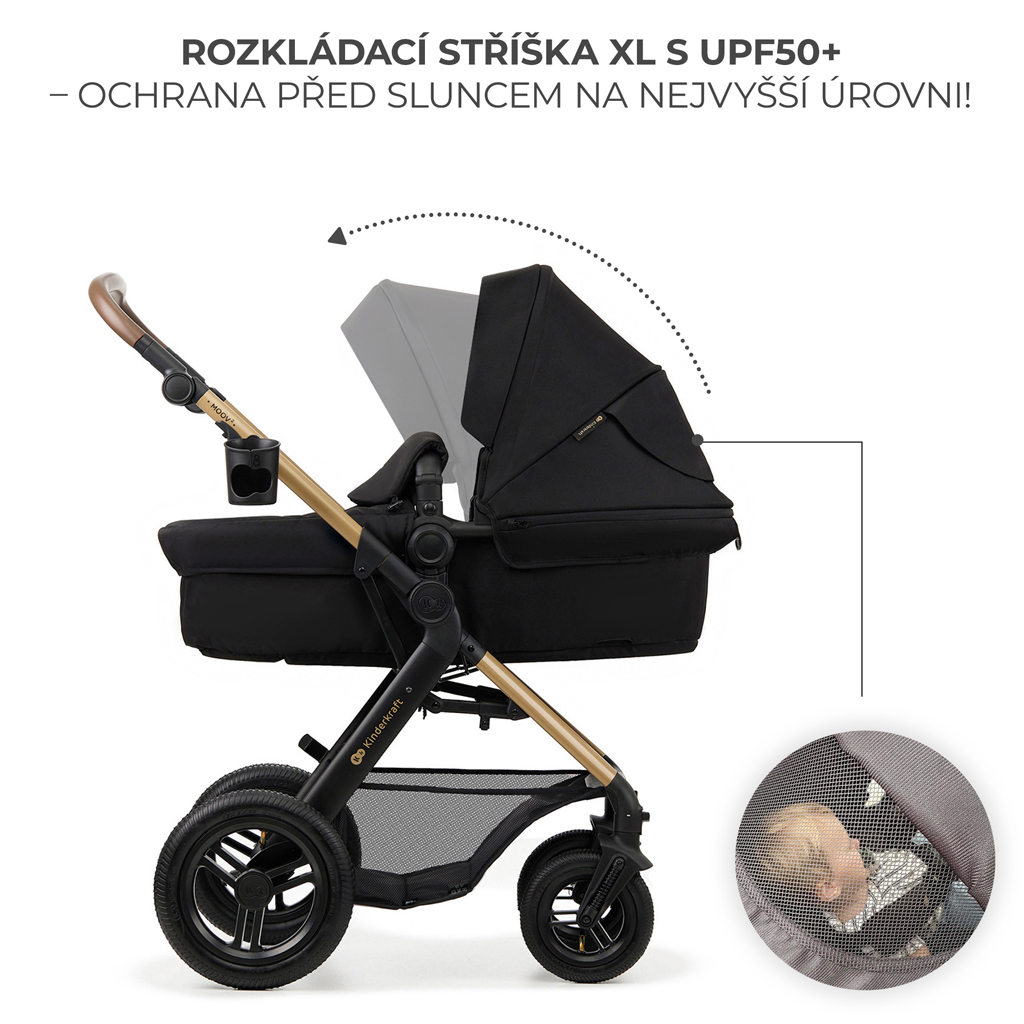 KINDERKRAFT Babakocsi kombi Moov 2 Air 3 az 1-ben Pure Black