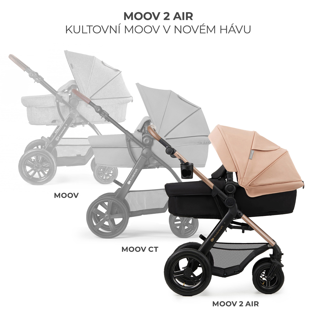 KINDERKRAFT Babakocsi kombinált Moov 2 Air 3 az 1-ben Homokbézs