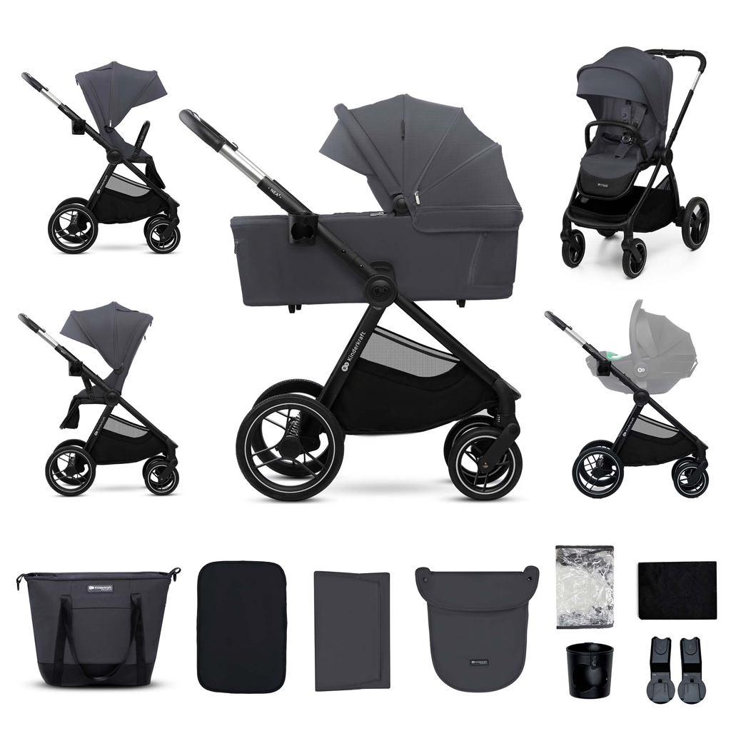 KINDERKRAFT Kombinált babakocsi Nea 2 2in1 Dark Grey