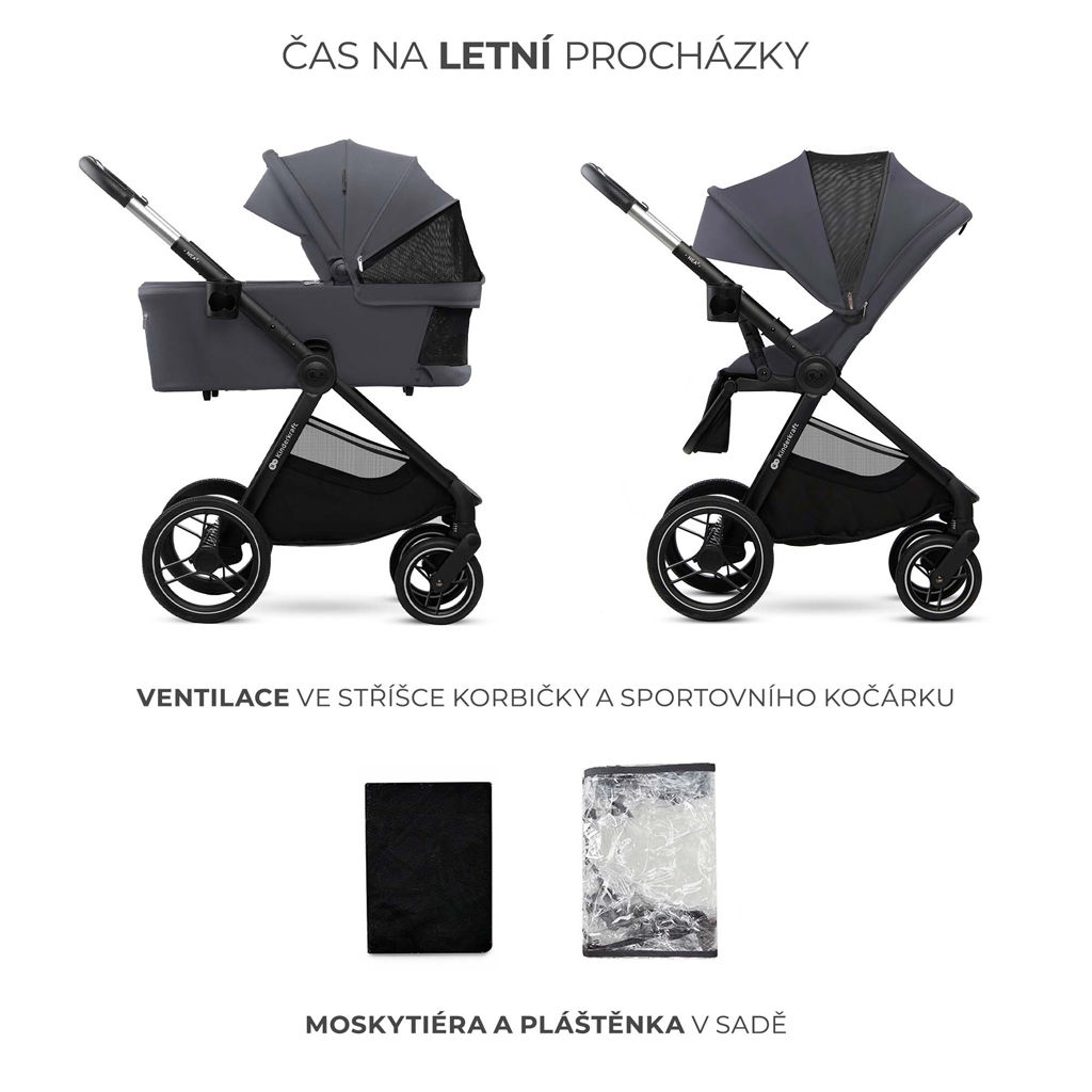 KINDERKRAFT Kombinált babakocsi Nea 2 2in1 Dark Grey
