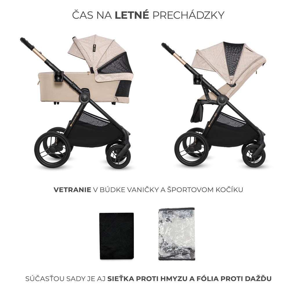 KINDERKRAFT Kombinált babakocsi Nea 2 2 az 1-ben Dune Whisper Bizuu