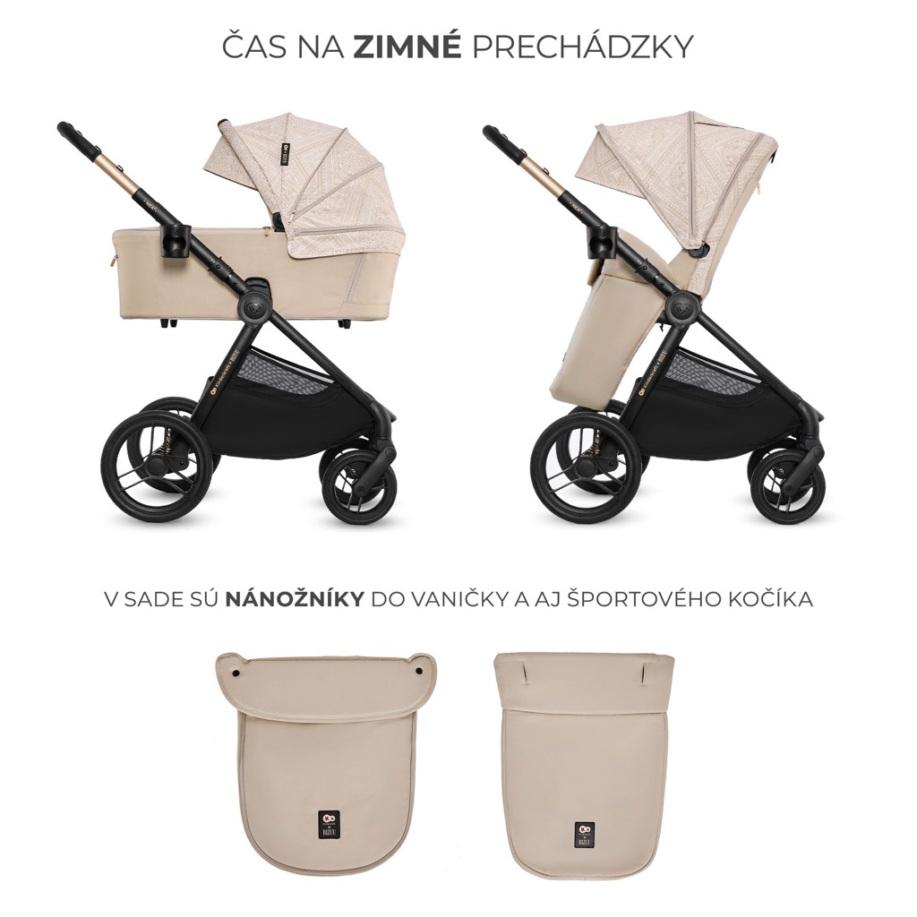 KINDERKRAFT Kombinált babakocsi Nea 2 2 az 1-ben Dune Whisper Bizuu