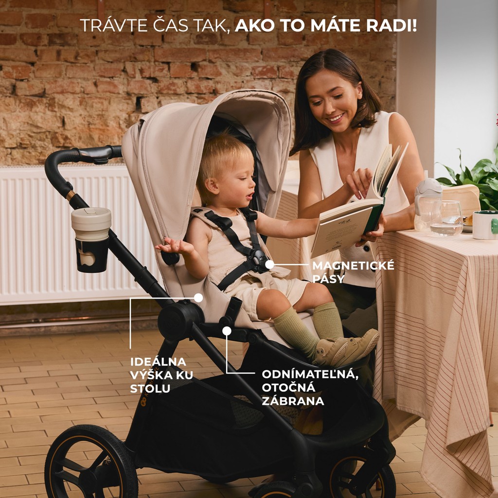 KINDERKRAFT Kombinált babakocsi Nea 2 2 az 1-ben Dune Whisper Bizuu