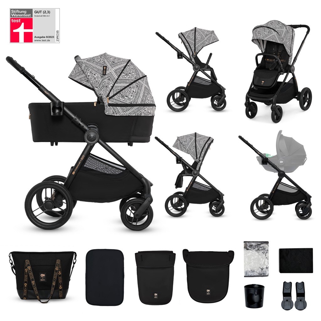 KINDERKRAFT Kombinált babakocsi Nea 2 2 az 1-ben Lunar Black Bizuu