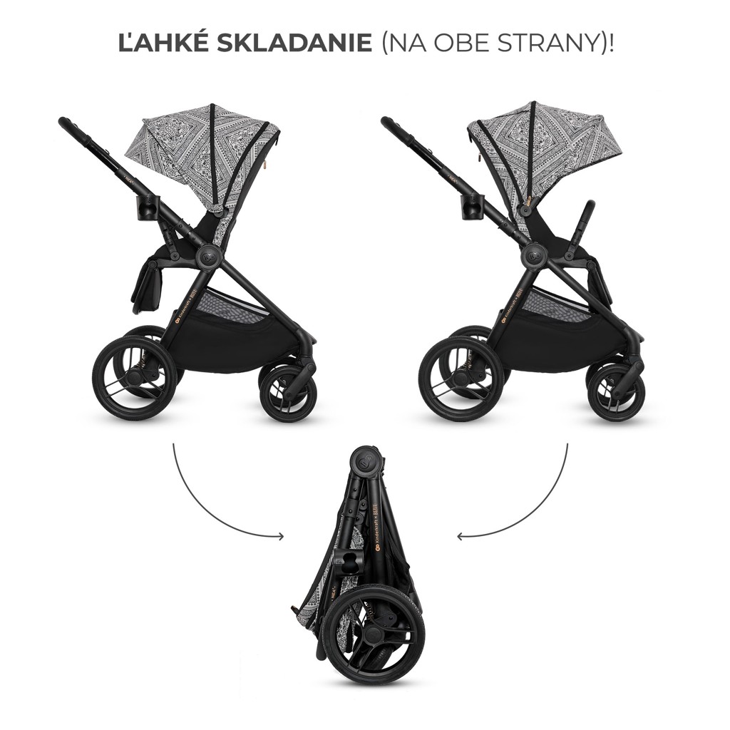 KINDERKRAFT Kombinált babakocsi Nea 2 2 az 1-ben Lunar Black Bizuu