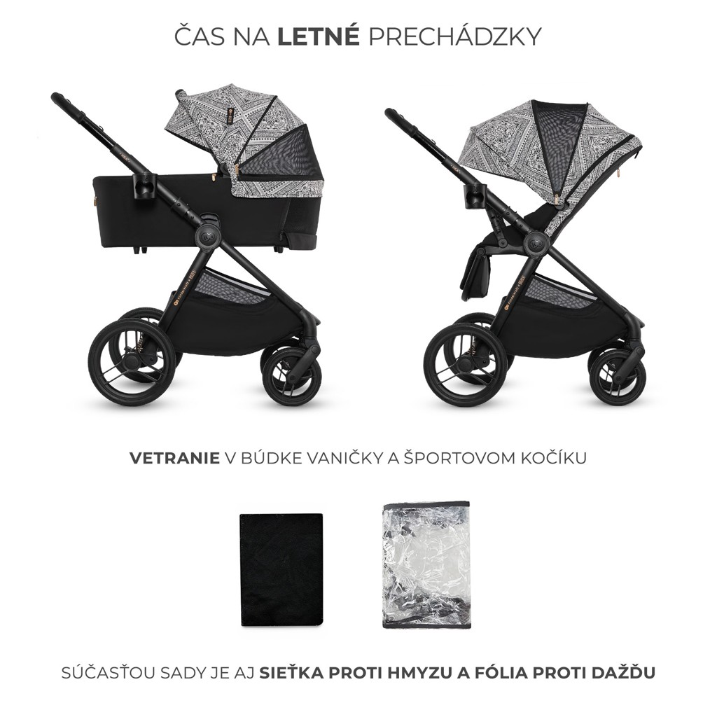 KINDERKRAFT Kombinált babakocsi Nea 2 2 az 1-ben Lunar Black Bizuu