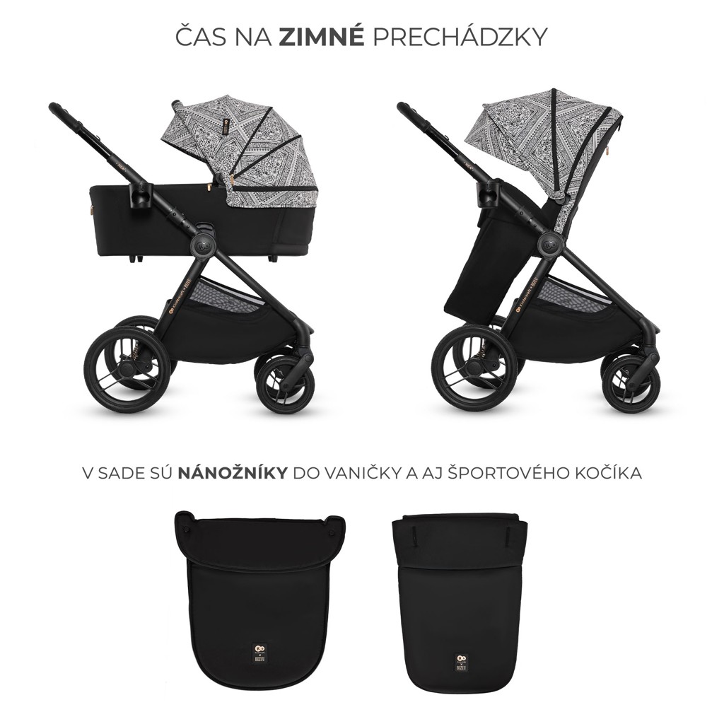 KINDERKRAFT Kombinált babakocsi Nea 2 2 az 1-ben Lunar Black Bizuu