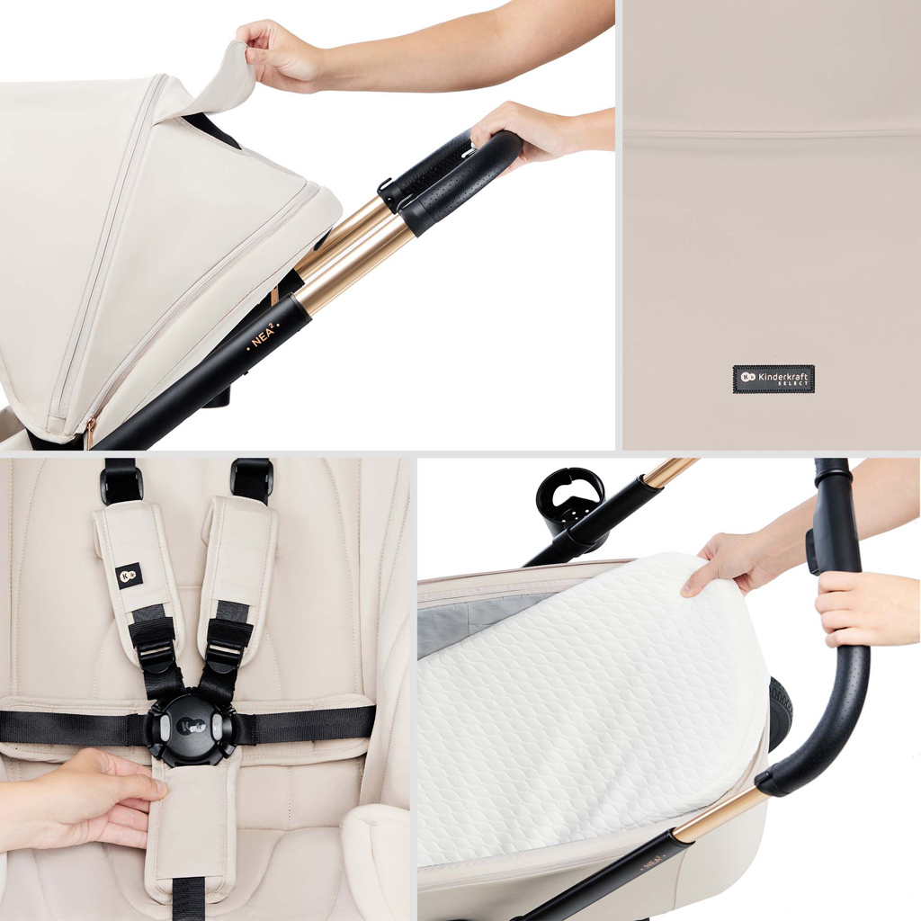 KINDERKRAFT Kombinált babakocsi Nea 2 2in1 Midnigth Black