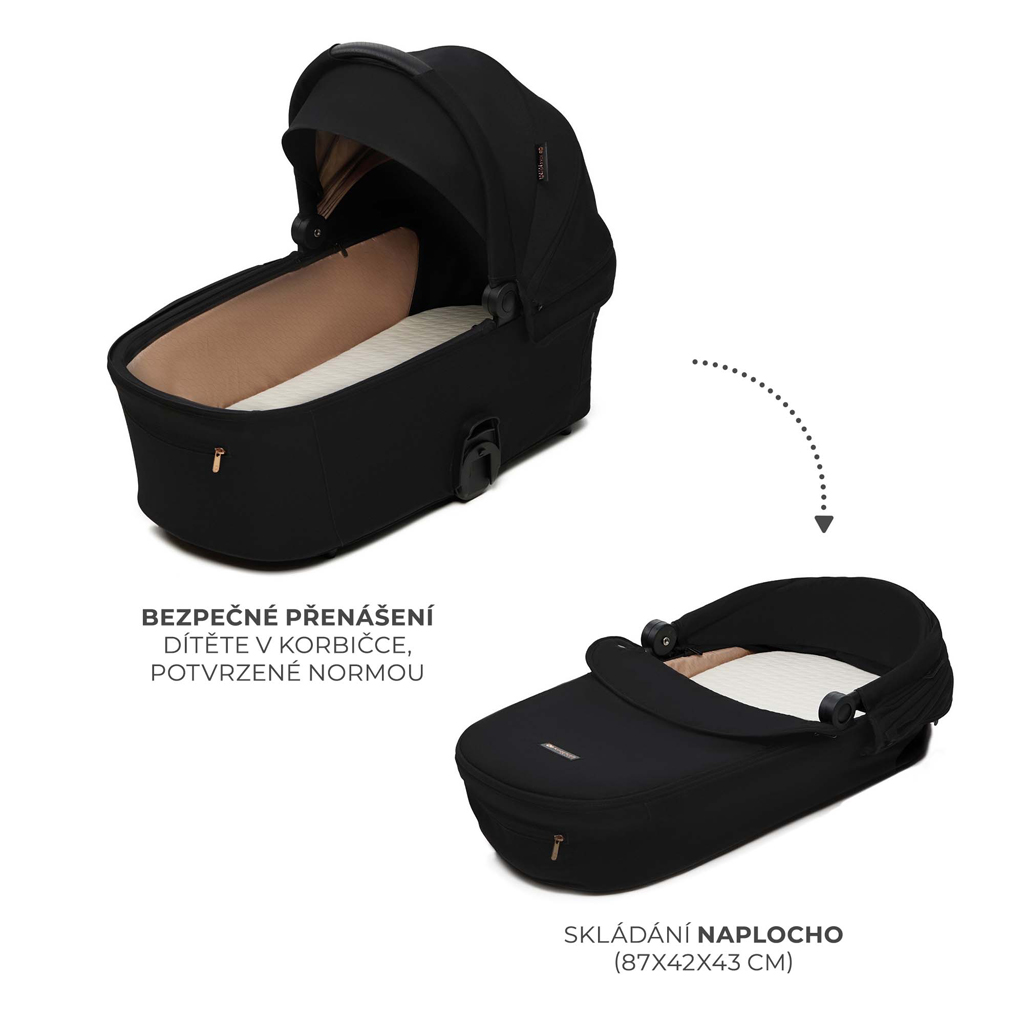 KINDERKRAFT Kombinált babakocsi Nea 2 2in1 Midnigth Black