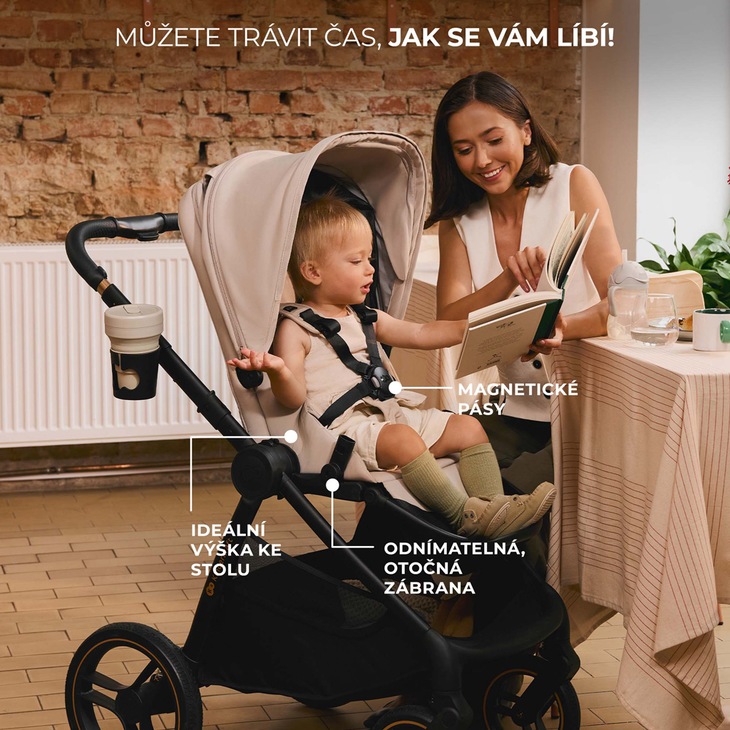 KINDERKRAFT Kombinált babakocsi Nea 2 2in1 Platinum Grey
