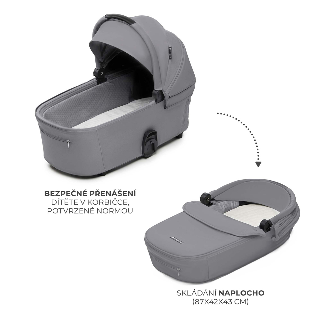KINDERKRAFT Kombinált babakocsi Nea 2 2in1 Platinum Grey