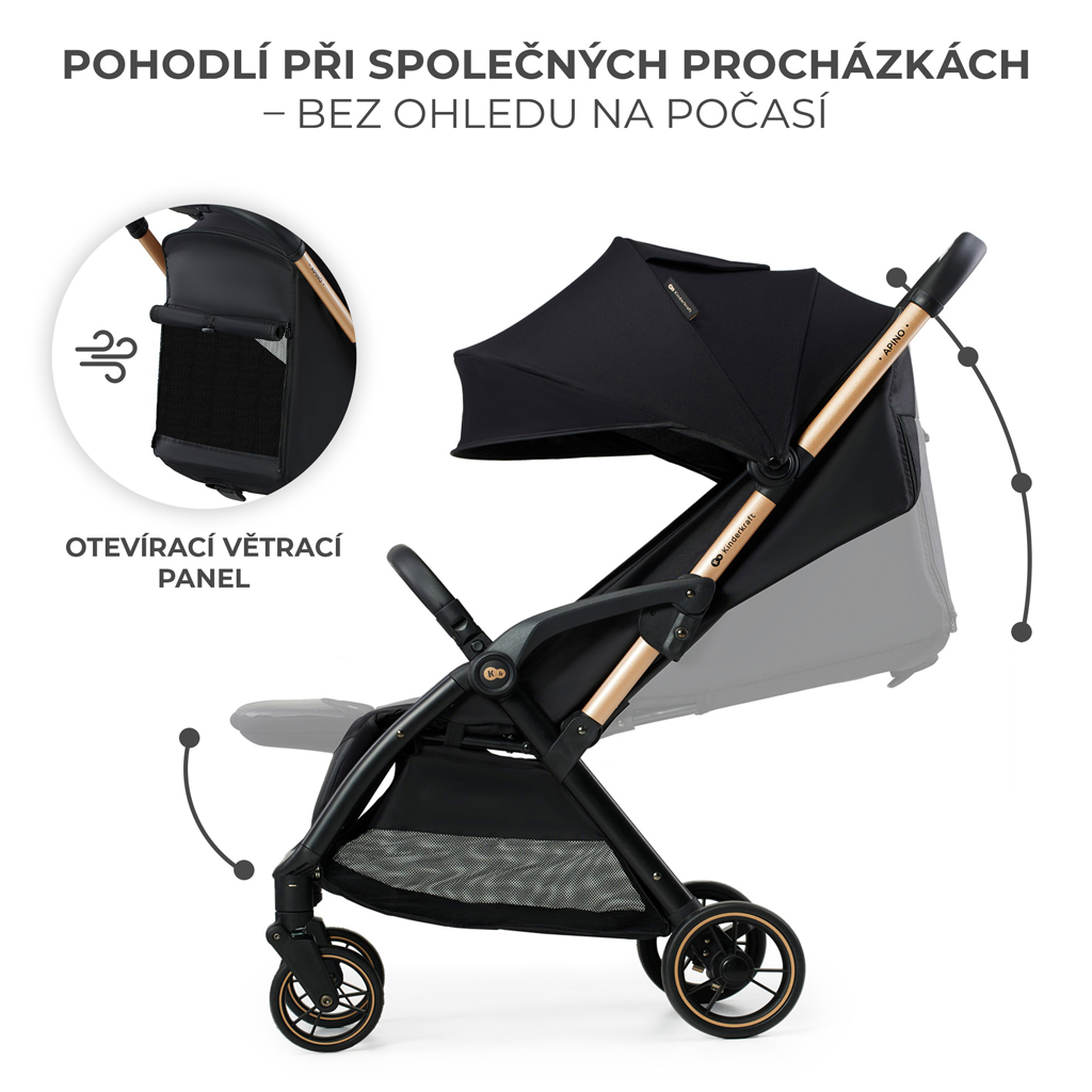 KINDERKRAFT Sport babakocsi Apino Raven black