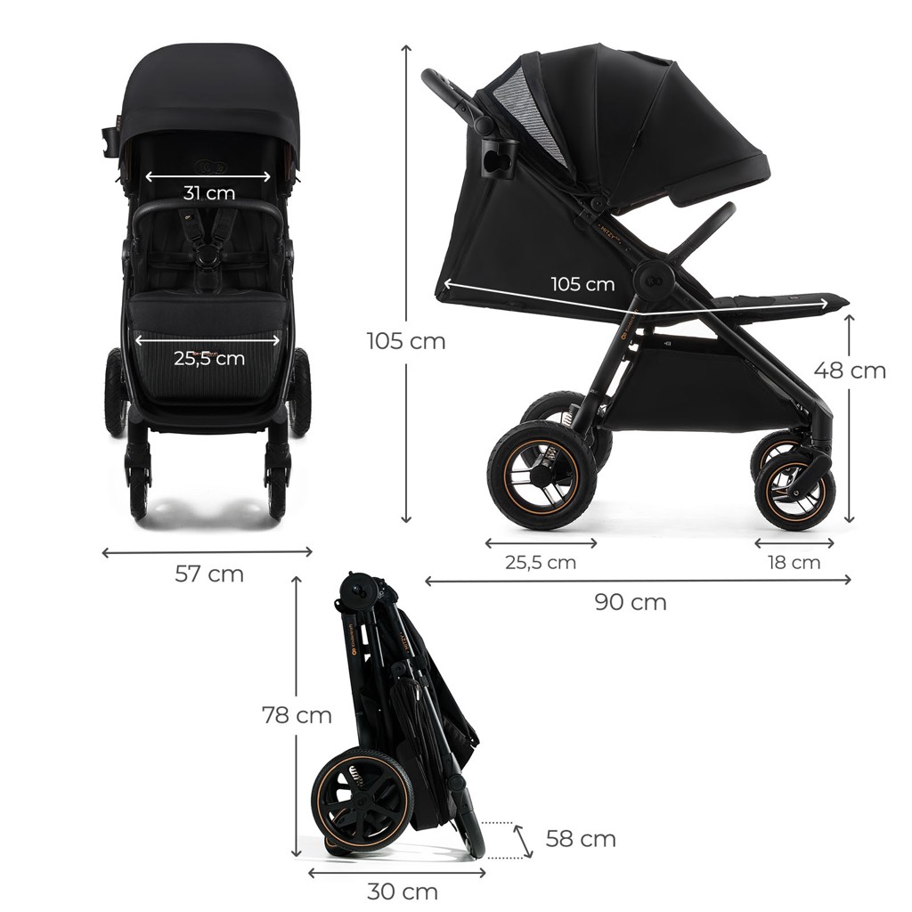 KINDERKRAFT Sport babakocsi Mitzy Air Black