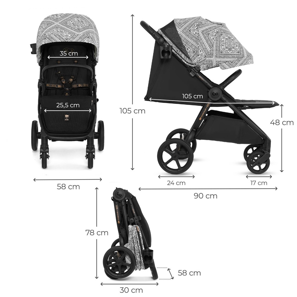 KINDERKRAFT Sport babakocsi Mitzy Lunar Black Bizuu
