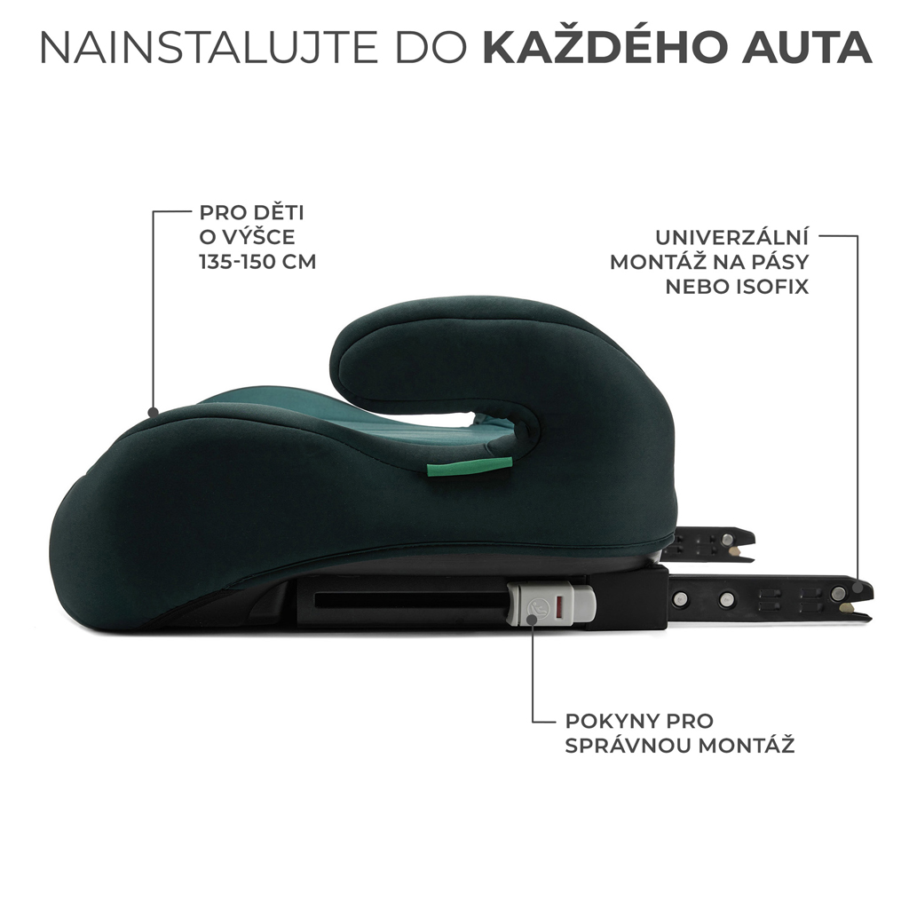 KINDERKRAFT Ülésmagasító i-Boost i-size 135-150 cm Zöld