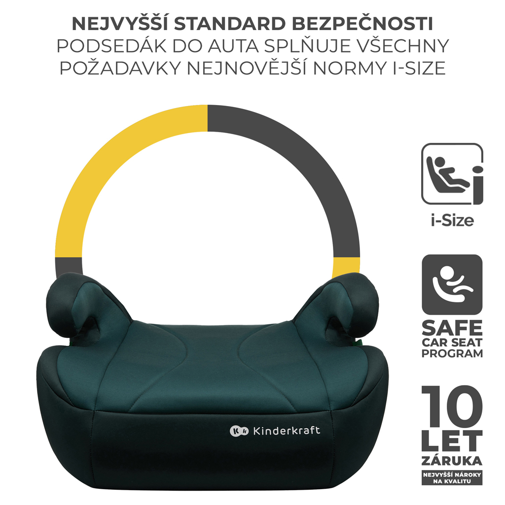 KINDERKRAFT Ülésmagasító i-Boost i-size 135-150 cm Zöld