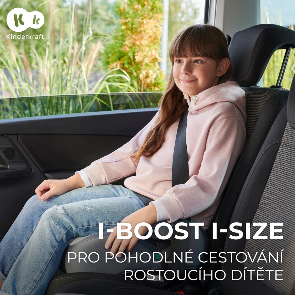KINDERKRAFT Ülésmagasító i-Boost i-size 135-150 cm Zöld